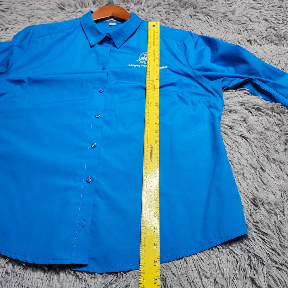 NASA Shirt Womens XL Langley Research Center Button Down Up Blue Embroidered USA - Picture 8 of 10